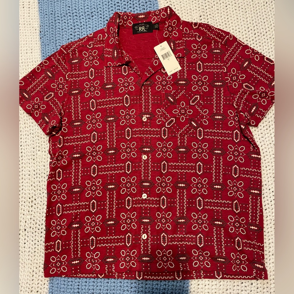 RRL Ralph Lauren SS Red Bandana Button Up